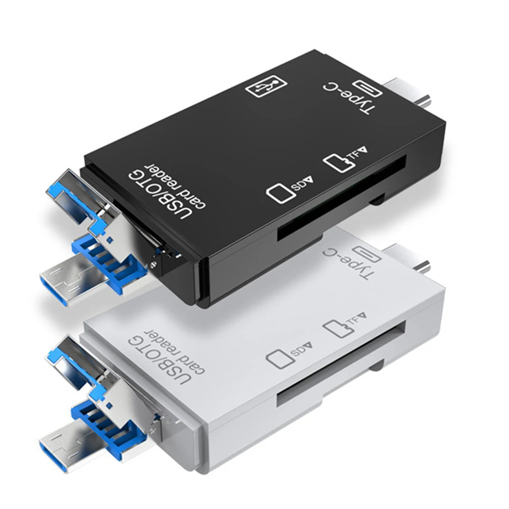 6-in-1 USB 3.0 OTG-Kartenleser für sichere digitale/TF-Kartenleser, Splitter-Adapter für Mobiltelefone