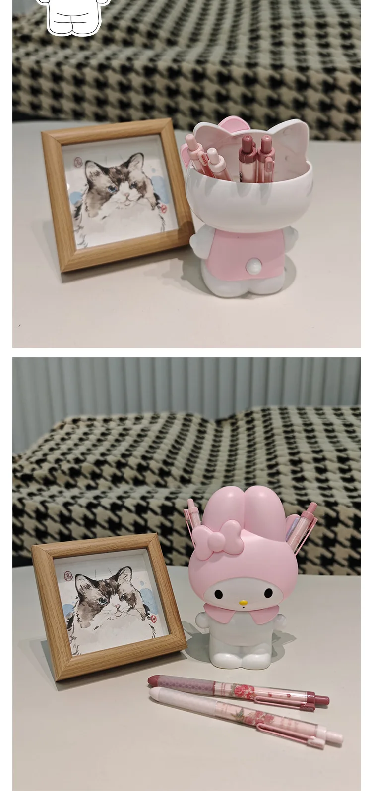 Sanrio Hello Kitty Kuromi My Melody Niedlicher Stifthalter/Aufbewahrungsbehälter für Make-up-Pinsel für den Schreibtisch des Schülers/organisatorischer Organizer für das Studentenwohnheim – Detail 6