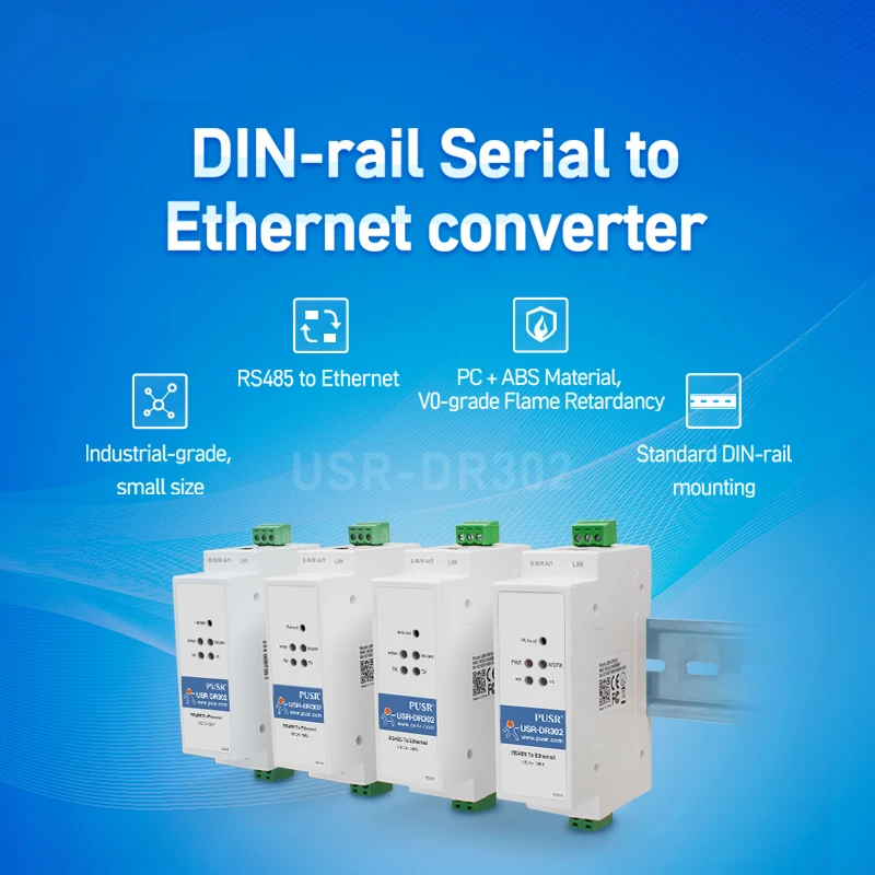 302 Din Rail RS485 to TCP IP Converter RS485 to Ethernet Support Modbus gateway Bidirectional Transparent Transmission