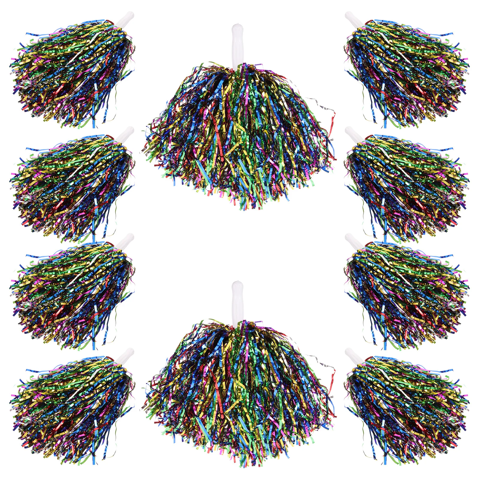 

10pcs Cheerleading Pompoms Hand Flower Balls Reusable Lightweight Sports Meeting Performance Props For Cheering Squad Outdoor