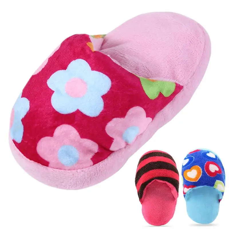 Squeaker Plush Slipper Pet Toy Puppy Sound Chew For Cats Fun