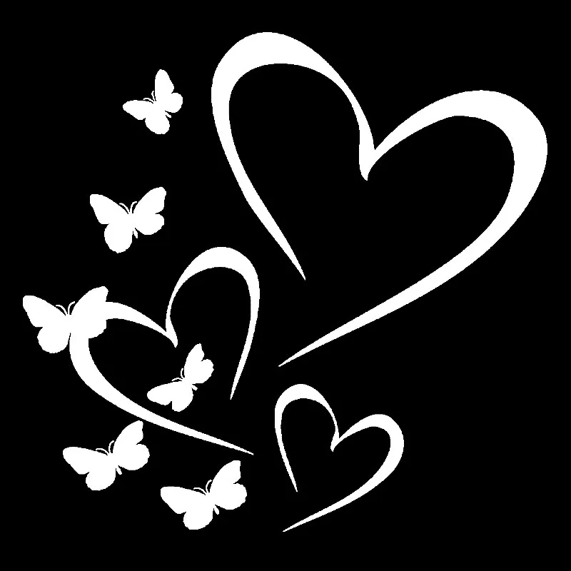 Romantic Love Heart-shaped Butterfly Decals Fashion Body Decoration PVC Waterproof Sunscreen Stickers Can Be Customized Color