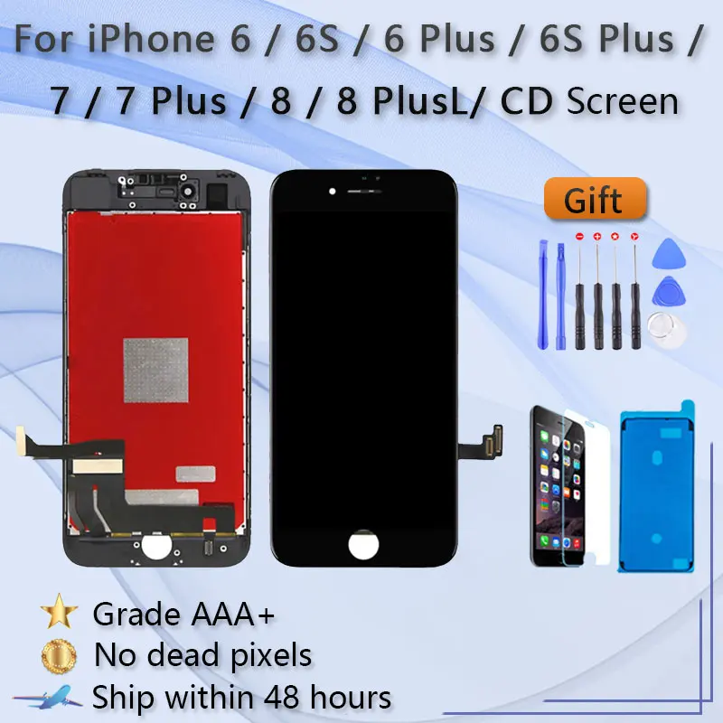 100% протестированный ЖК-экран для iphone 6S 7 8 Plus, ЖК-дисплей, 3D сенсорный дигитайзер в сборе для iPhone 6 6s, Замена ЖК-экрана