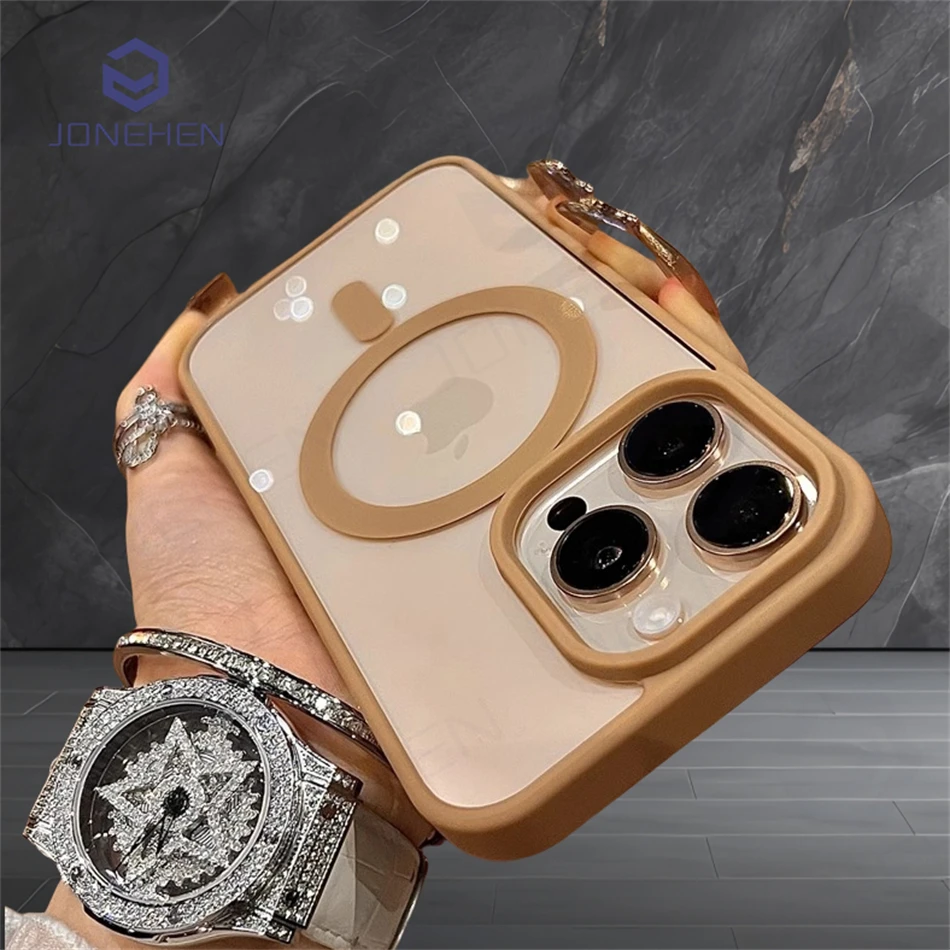 حافظة شفافة فاخرة لهاتف Magsafe لهاتف آيفون 16 15 14 Plus 13 Pro Max 12 غطاء ممتص للصدمات مغناطيسي صغير مقاوم للصدمات