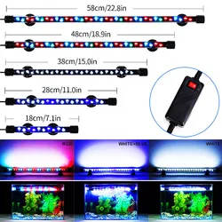 Luces de acuario impermeables, luces sumergibles, luz subacuática para pecera, RGB, LED azul/blanco, Lámpara decorativa para paisajismo, enchufe europeo