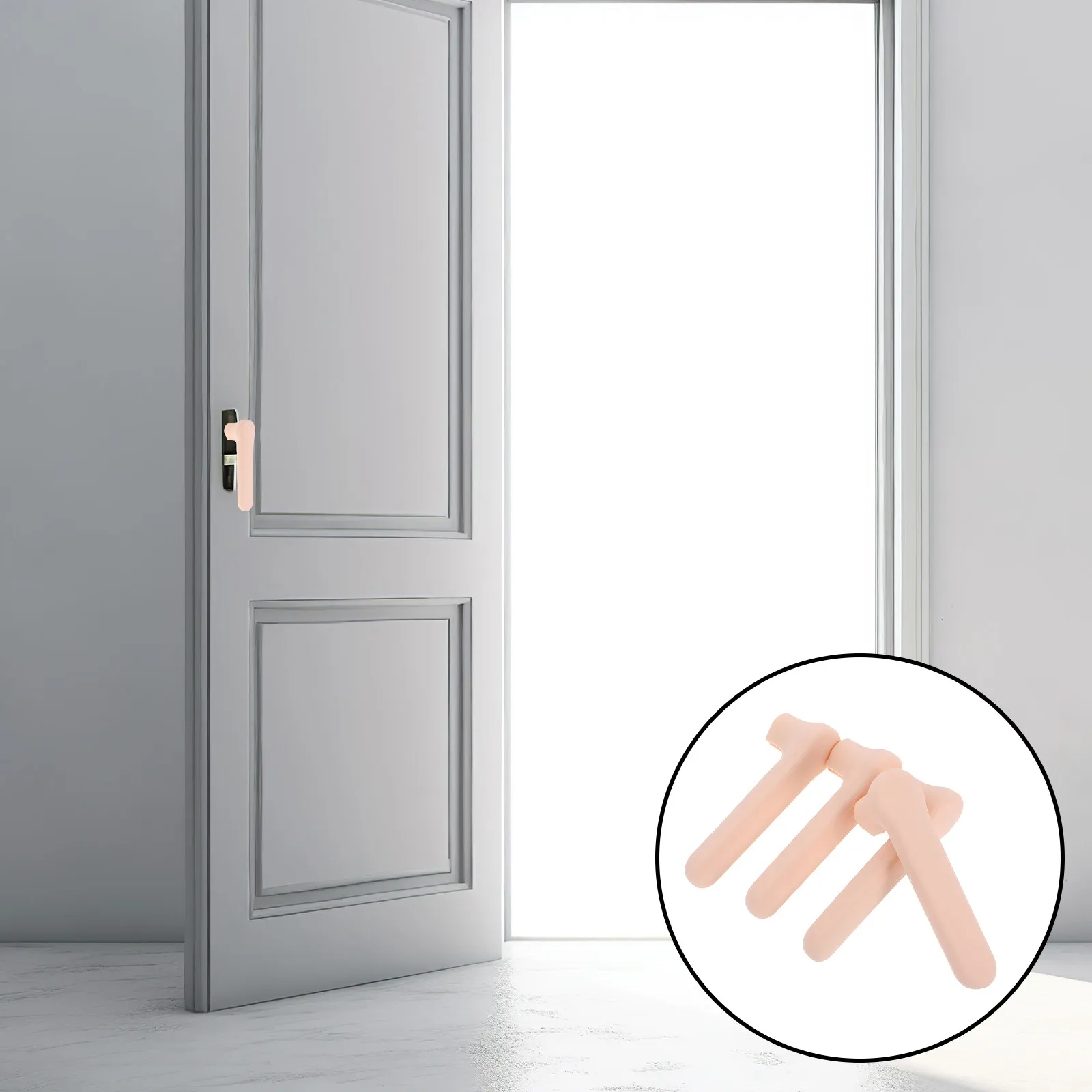 4Pcs Silicone Door Handle Protective Cover Smooth Elastic Bumper Sleeve for Anti-Pinch Safety Quiet Environment Universal Fit