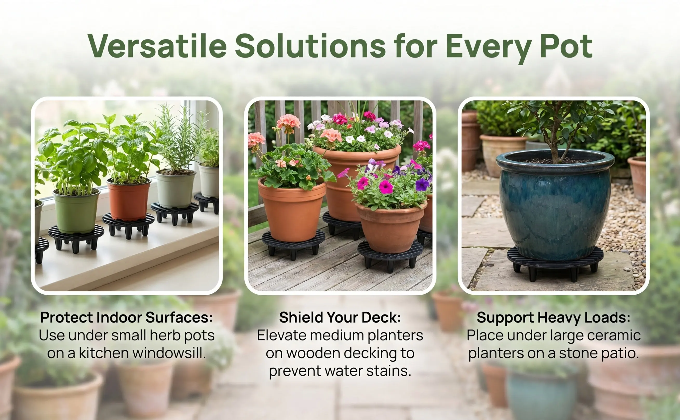 12Pcs Flower Pot Insert Risers Round Planter Feet Plastic Drainage Inserts Plant Pot Risers Indoor Outdoor Planter Box Feet