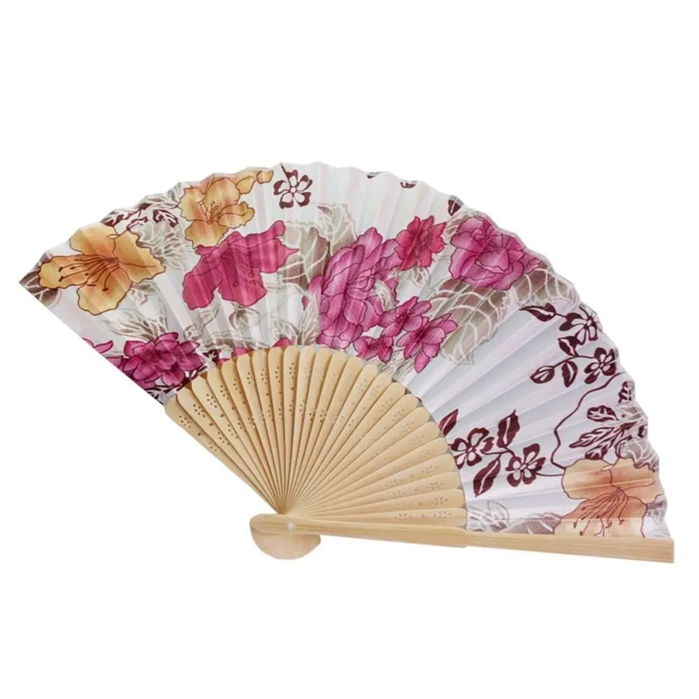 

Bamboo Chinese Colorful Photography Prop Vintage Hand Held Ornament Fan Folding Fan Wedding Gifts