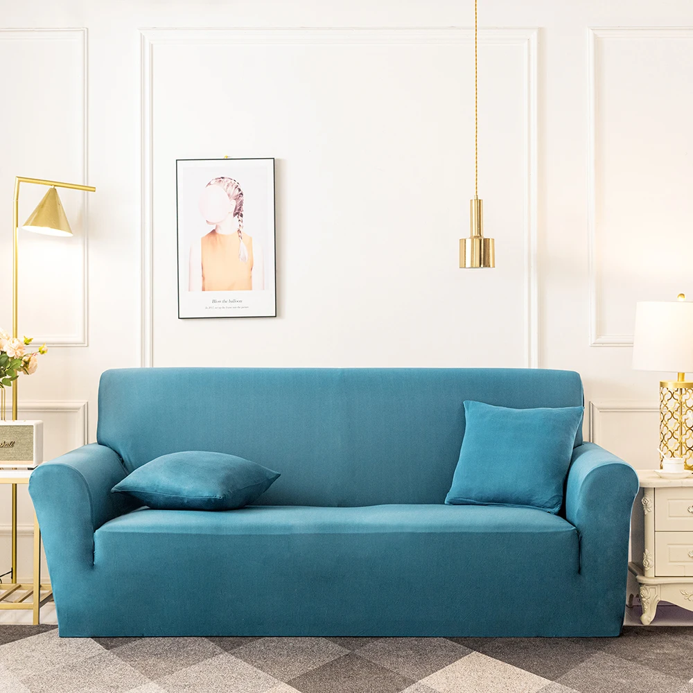 

Элегантный однотонный чехол для дивана, нескользящий эластичный тканевый чехол для дивана, протектор, современный роскошный домашний декор