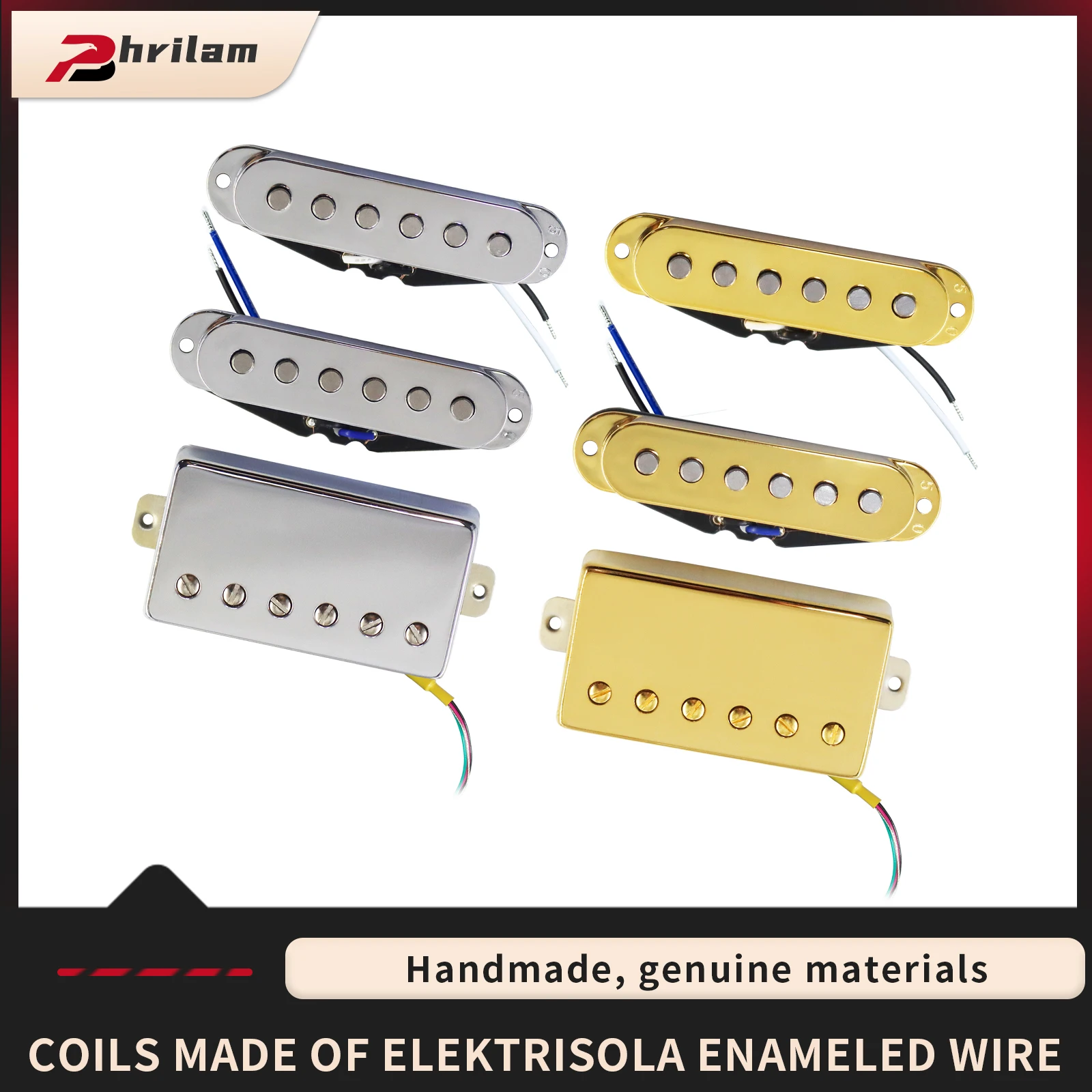 

Equipped with 2 ST single coil pickups and 1 LP style guitar pickup, a set of single coil, single coil, and double coil pickups