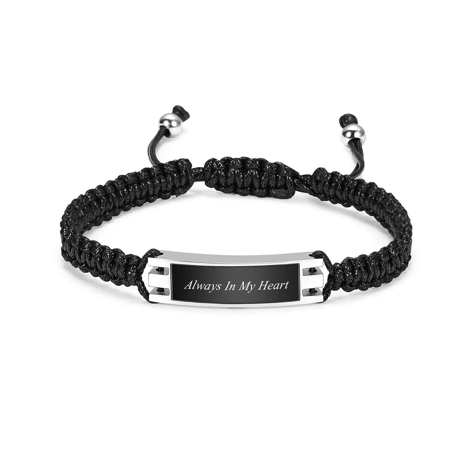 

Cremation Bracelet Stainless Steel Urn Bracelet for Ashes Adjustable Braided Rope Keepsake Memorial for Jewelry for Men Women