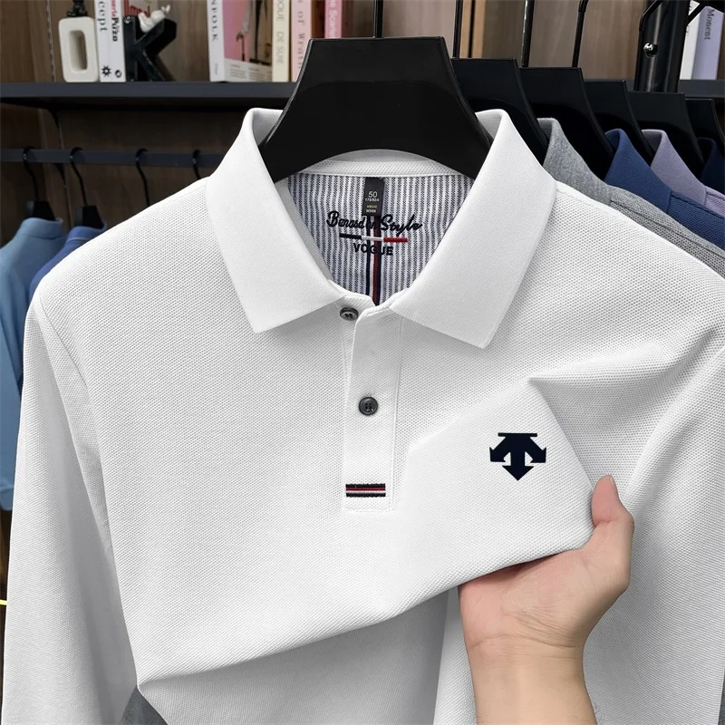 Fashion Trend Men's Polo Shirt  Autumn Skin Friendly Breathable Long Sleeve Original T-Shirt  Commute Regular Fit Men's Clothing