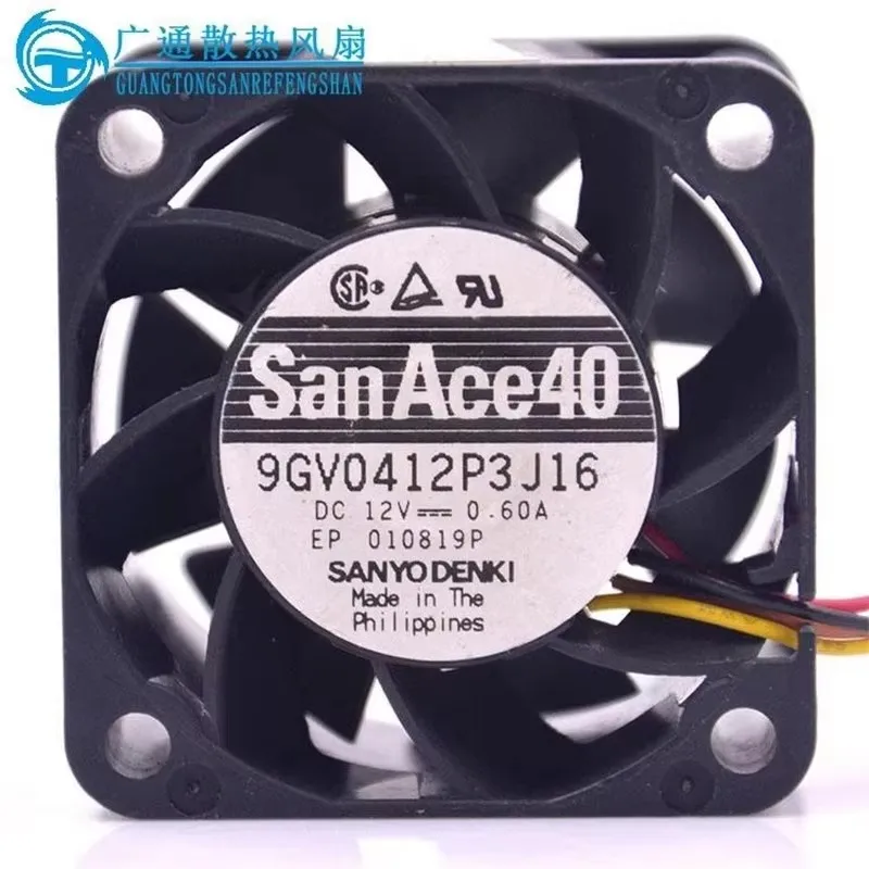 Original 9GV0412P3J16 40 * 40 * 28MM 4CM 12V 0.60A  high air volume server power supply Cooling fan