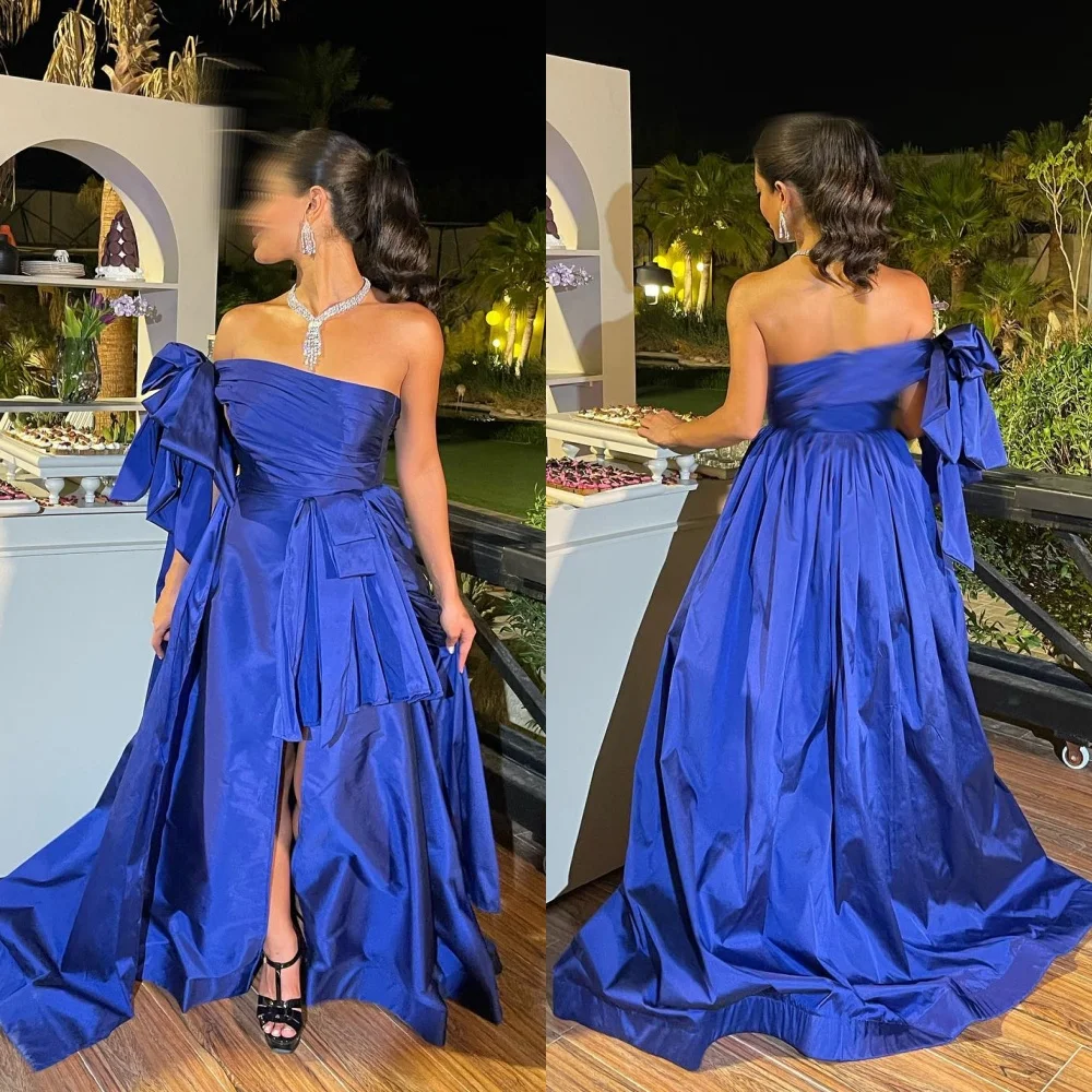 

Simple Off-the-shoulder A-line Sweep/Brush Quinceanera Dresses Bows Satin Formal Occasion Gown vestidos de noche فساتين السهرة