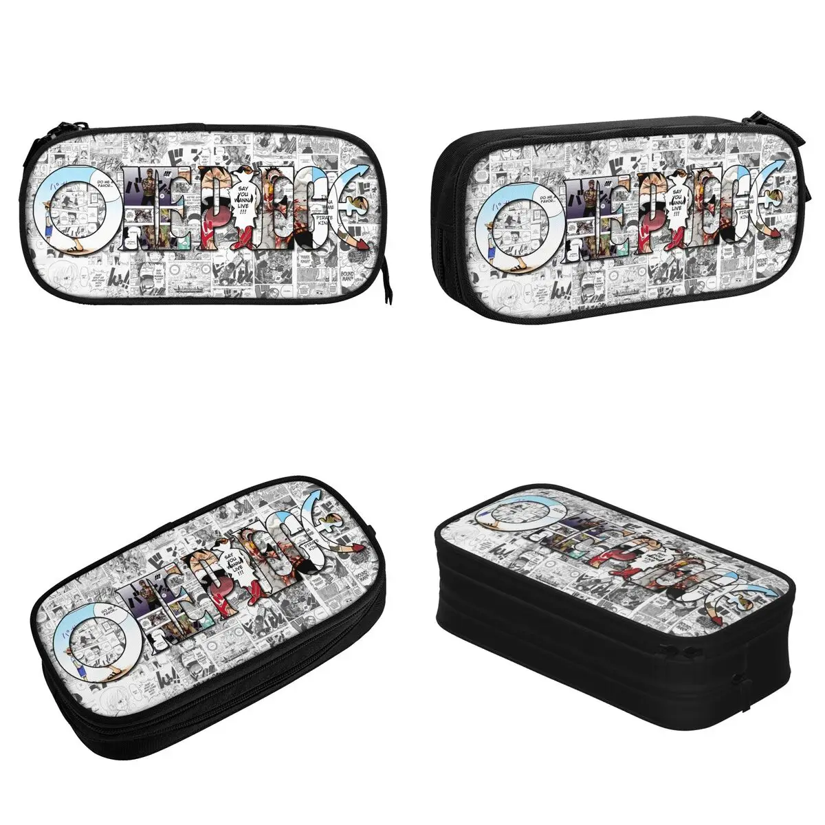 One-Piece Japanese Anime Manga Pencil Case Pencilcases Pen Holder for Girl Boy Large Storage Bag School Supplies Gift Stationery