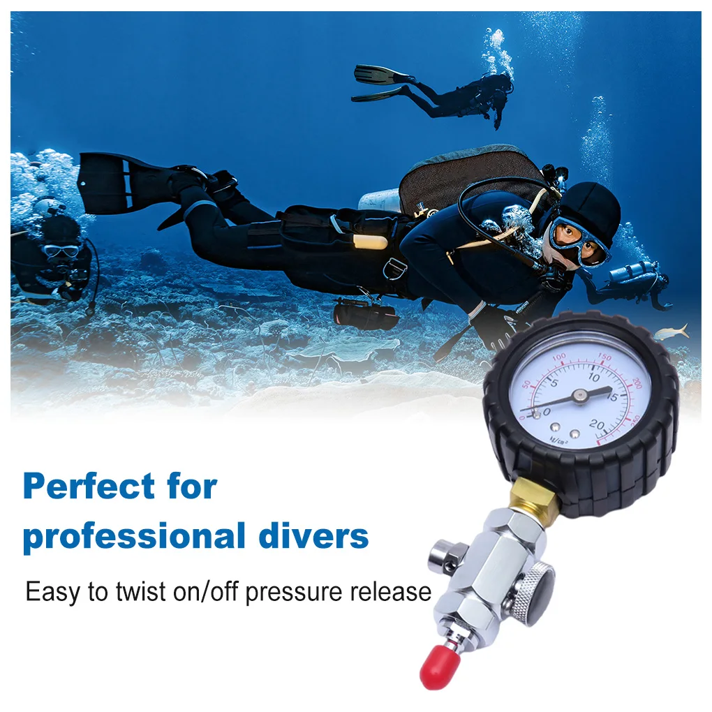 Diving Cylinder Pressure Meter First Stage Low Pressure Airtight Seal Regulator 0-300 PSI Gauge Diver Equipment Accessories