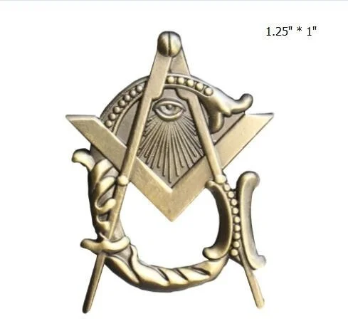 Masonic Freemasonry Square and Compass All Seeing Eye Lapel Pin Badge with Skull & Bones Symbol Gift for Freemason