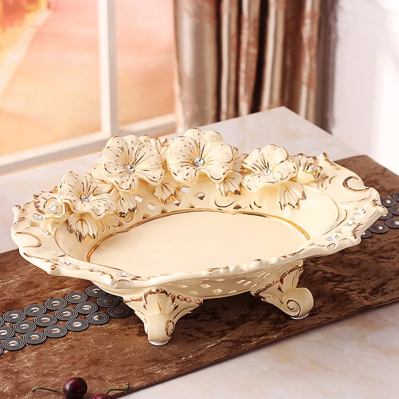 DSA ceramic  bowl large capacity living room home light luxury high-end high-end dried fruit plate large decorative ornament