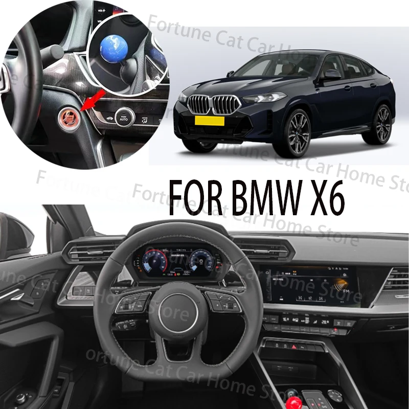 

FOR BMW X6 car BUTTON START Modification of pull rod decorative ball All metal ball tie rod Circular decorative cover