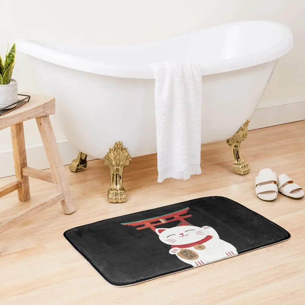 Japanese blessing lucky cat Bath Mat Bathroom Floor Rooms Bathroom Use For Toilet Mat