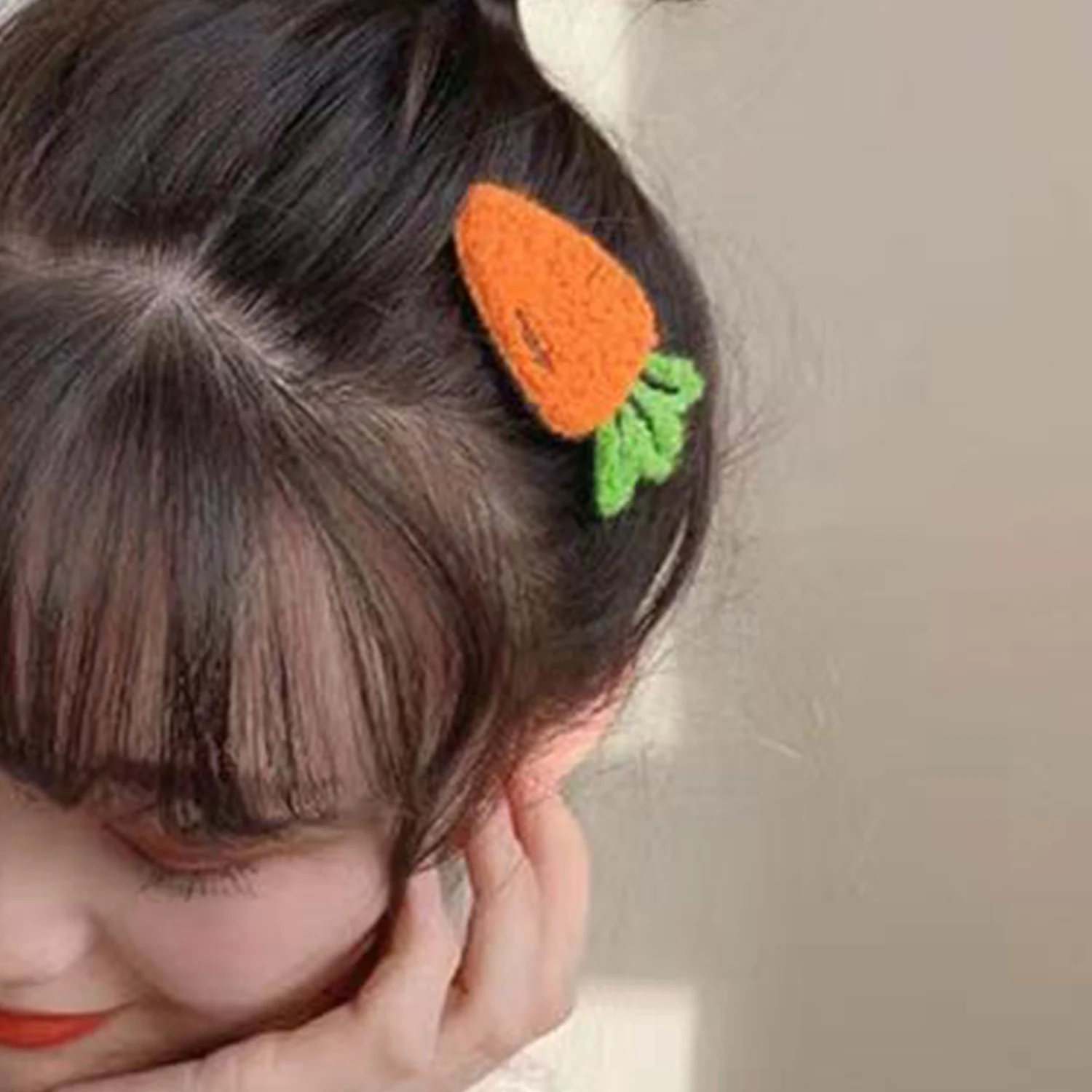 7cm Cute Cartoon Hairpin Soft  Fruit Orange Strawberry Hair Clip Baby Girl Child Little Princess Hair Accessorie