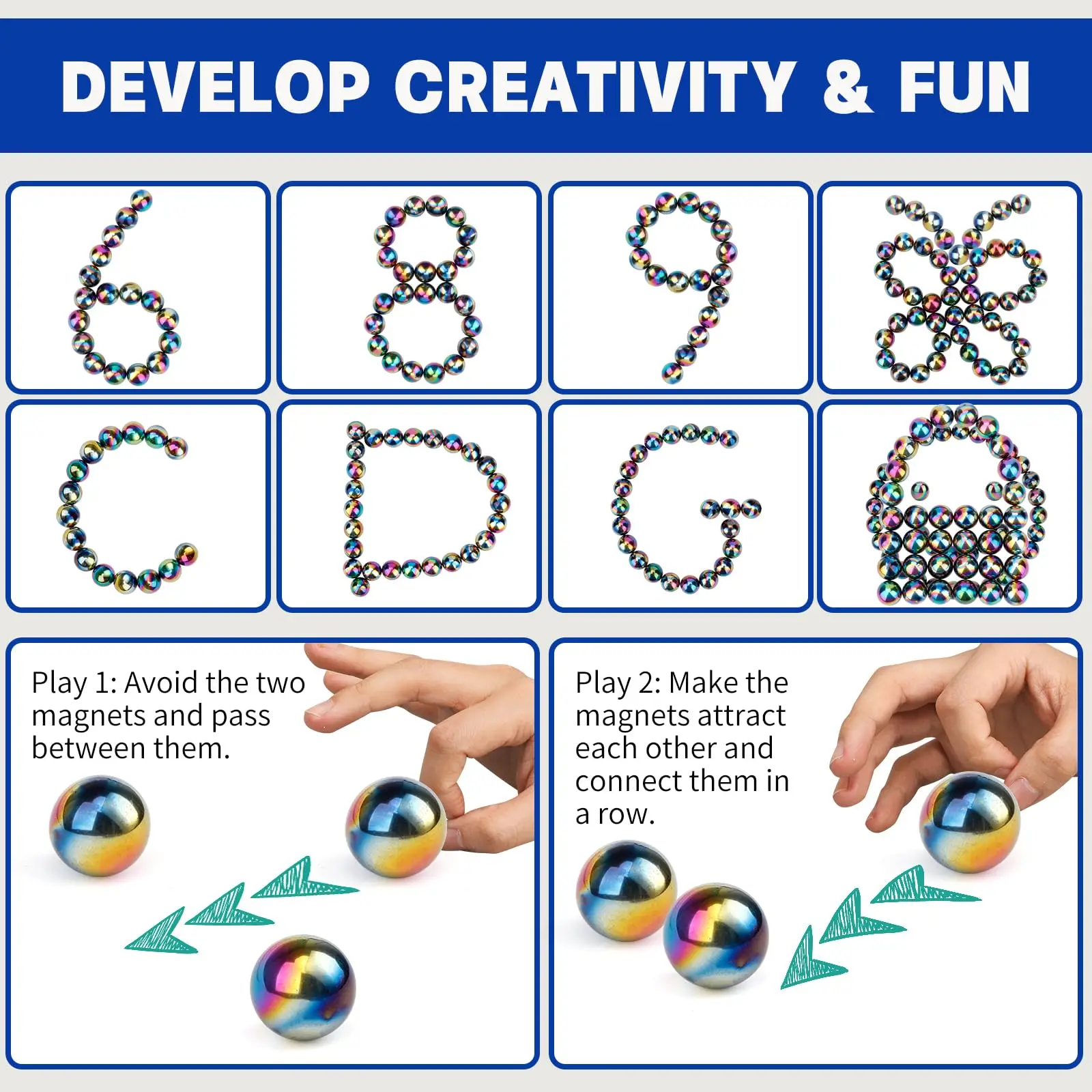 Magneet Ballen Anti-stress Fidget Speelgoed, 20 stks Bureau EDC Stress Relief Speelgoed Zintuiglijke Spel Antistress voor ADHD Autisme Volwassenen Man