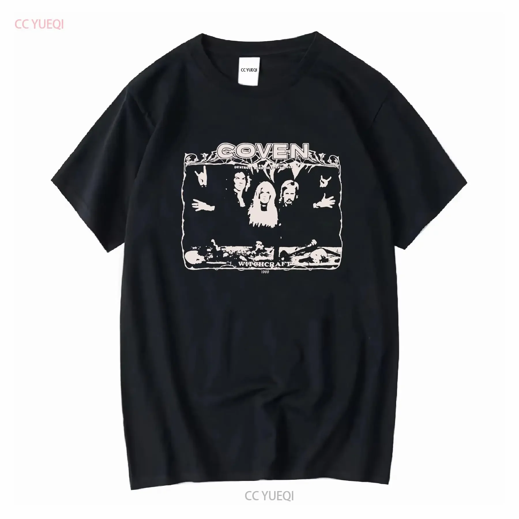 NEW LISTING COVEN band t shirt rock Witchcraft 1969 remake TE7180 vintage Washed Comfortable Versatile graphic fashion