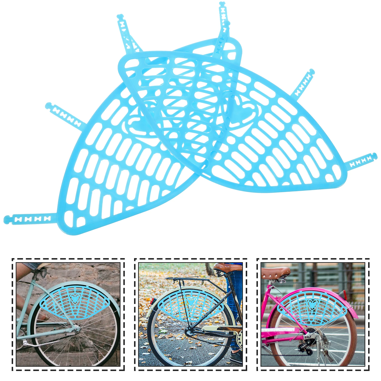 

2pcs Bike Protective Mesh 16-20Inch Blue Kids Backseat Foot Guard Rear-wheel Cover Plastic Safety Accessory Bike Supply