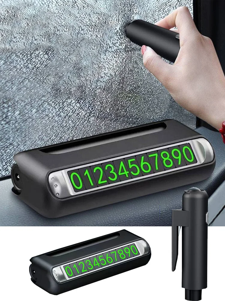 Multi-function Car Temporary Parking Card Hidden Phone Number Plate Sticker For Park Stop in Car-styling With Emergency Tools