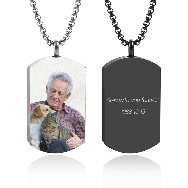 

Custom Photo & Text Cremation Urn Necklace Square Urn Necklace for Ashes Cremation Keepsake Stainless Steel Memorial Jewelry