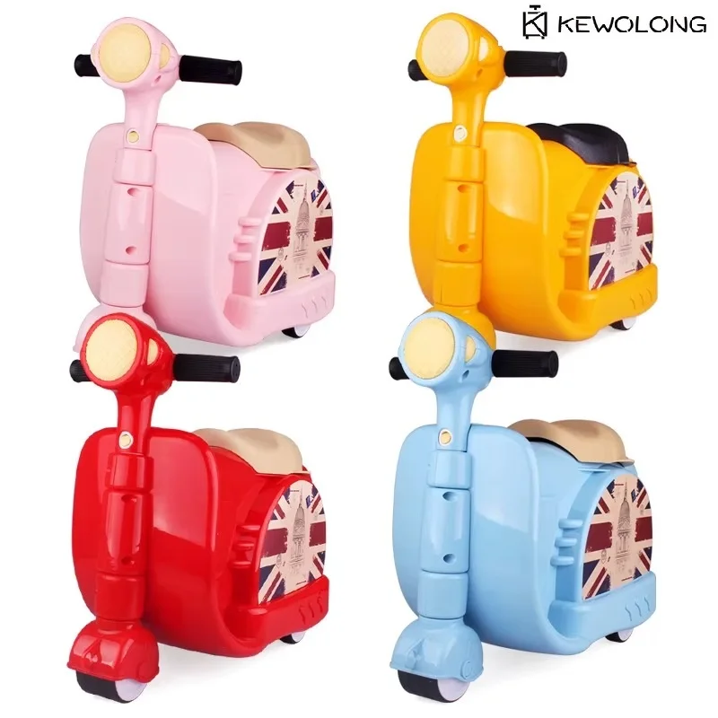 Scooter Luggage Children's Motorcycle Suitcase Ride Boys And Girls Baby Trunk Trolley Case Travel Box Suitcase Kid Toys