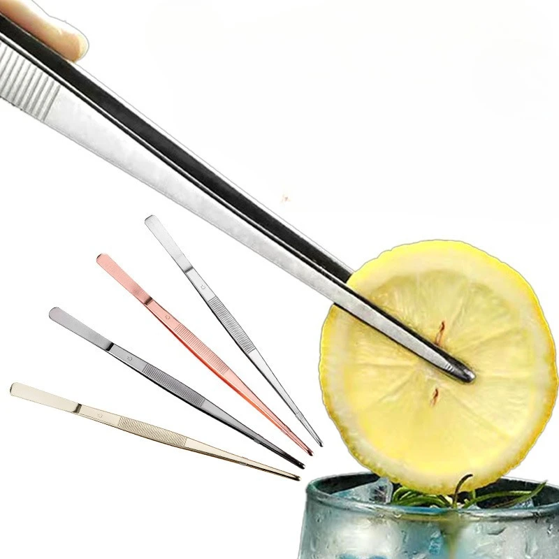 

Stainless Steel Tweezers Cocktail Decoration Long Clip Bar Cocktail Tool Mint Leaf Ice Tea Clip Kitchen Bar Gadget