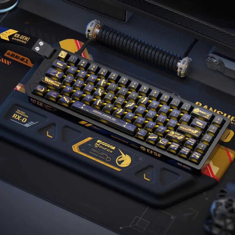 PIIFOX Banshee Custom Resin RGB PBT Translucent Five-Sided Heat Sublimation Keycaps anime 141keys OEM Mechanical Keyboards