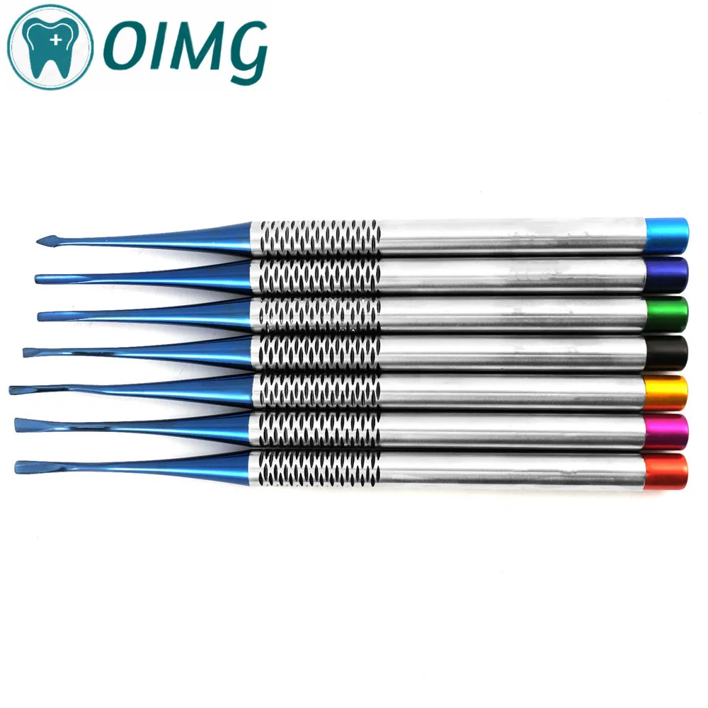 

7Pcs/Kit Dental Implant Luxating Root Tooth Elevator Knife Titanium Alloy Extraction Minimally Invasive Dentist Tool