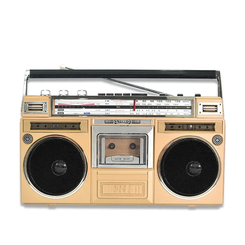 Retro radio stereo old-fashioned tape Bluetooth portable recorder cassette recording two-channel playback U disk transcription