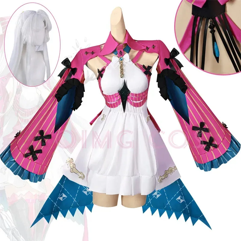 

Carlotta Montelli Cosplay Costume Wuthering Waves Carnival Uniform Wig Halloween Costumes Anime Women Game Character Outfits
