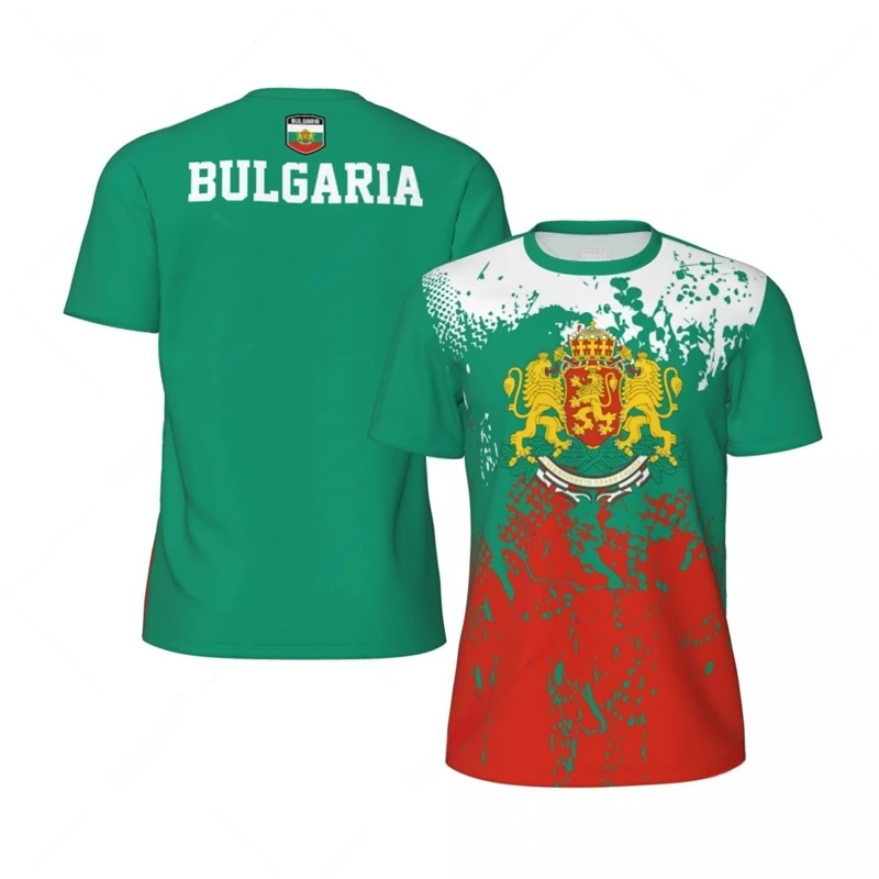 Bulgarian Flag Graphic Football T Shirts Mens National Emblem 3D Printed Sports T-shirt Running Bike Soccer Tennis Fitness Tees