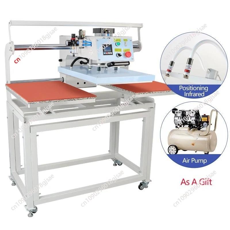Dual Electric Slide Hot Stamping Heat Press Machine for T - Shirt Garment Heat Transfer Plate for Printing Labels