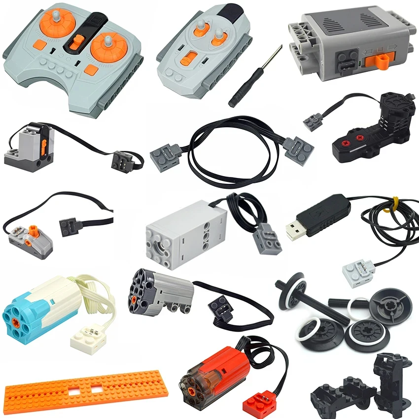 أداة تدريب مؤازرة بوظائف الطاقة بمحرك PF عالي التقنية MOC ، سرعة تبديل المحرك ، جهاز التحكم عن بعد ، أجزاء كتلة جهاز الاستقبال