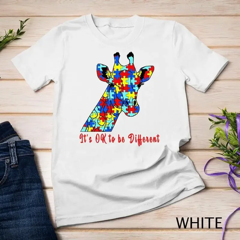 It s Ok To Be Different Autism Awareness Giraffe Kids Unisex T shirt