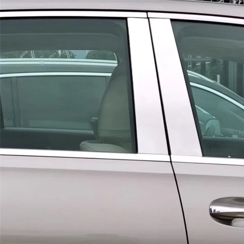 4Pcs Auto Fenster B Säule Streifen Aufkleber Für Mercedes Benz GLS Klasse 2016-2023 Ersatzteile Zentrum Post chrom Aluminium Trim Panel
