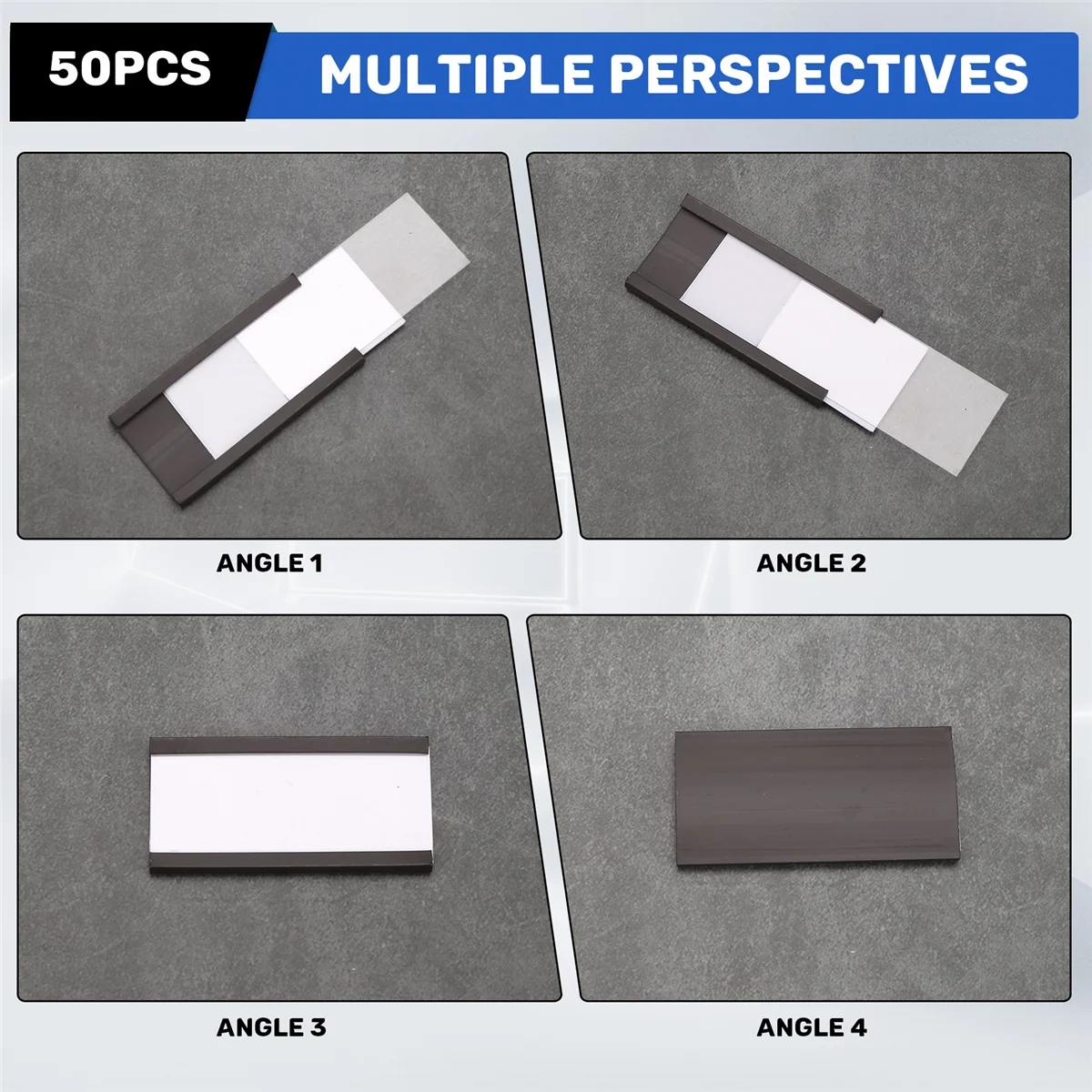 

X09A 50 шт. магнитные держатели этикеток с магнитными держателями для карт данных с прозрачными пластиковыми защитными пленками для металлической полки (1 x 2 дюйма)