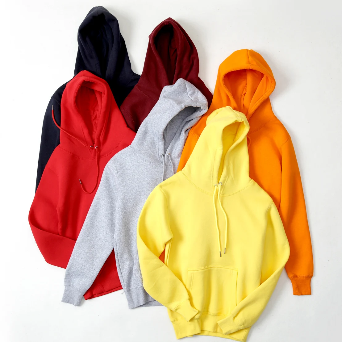 Spring Winter Hooded Blank Hoodies Men Thick 500g Fabric Essentials Solid Basic Sweatshirts Quality Jogger Texture Pullovers