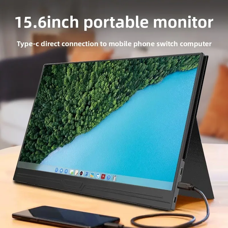 15.6-Inch 1080P e-sports portable monitor, supports SWITCH/XBOX/PS5/computer/mobile phone