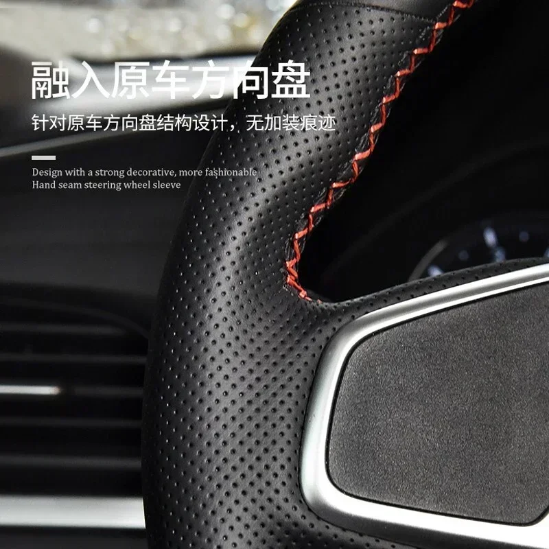 For Volkswagen VW Golf R MK7 Golf 7 GTI VW Polo GTI Scirocco 2015 2016 Manual Sewing Car Steering Wheel Covers Genuine Leather