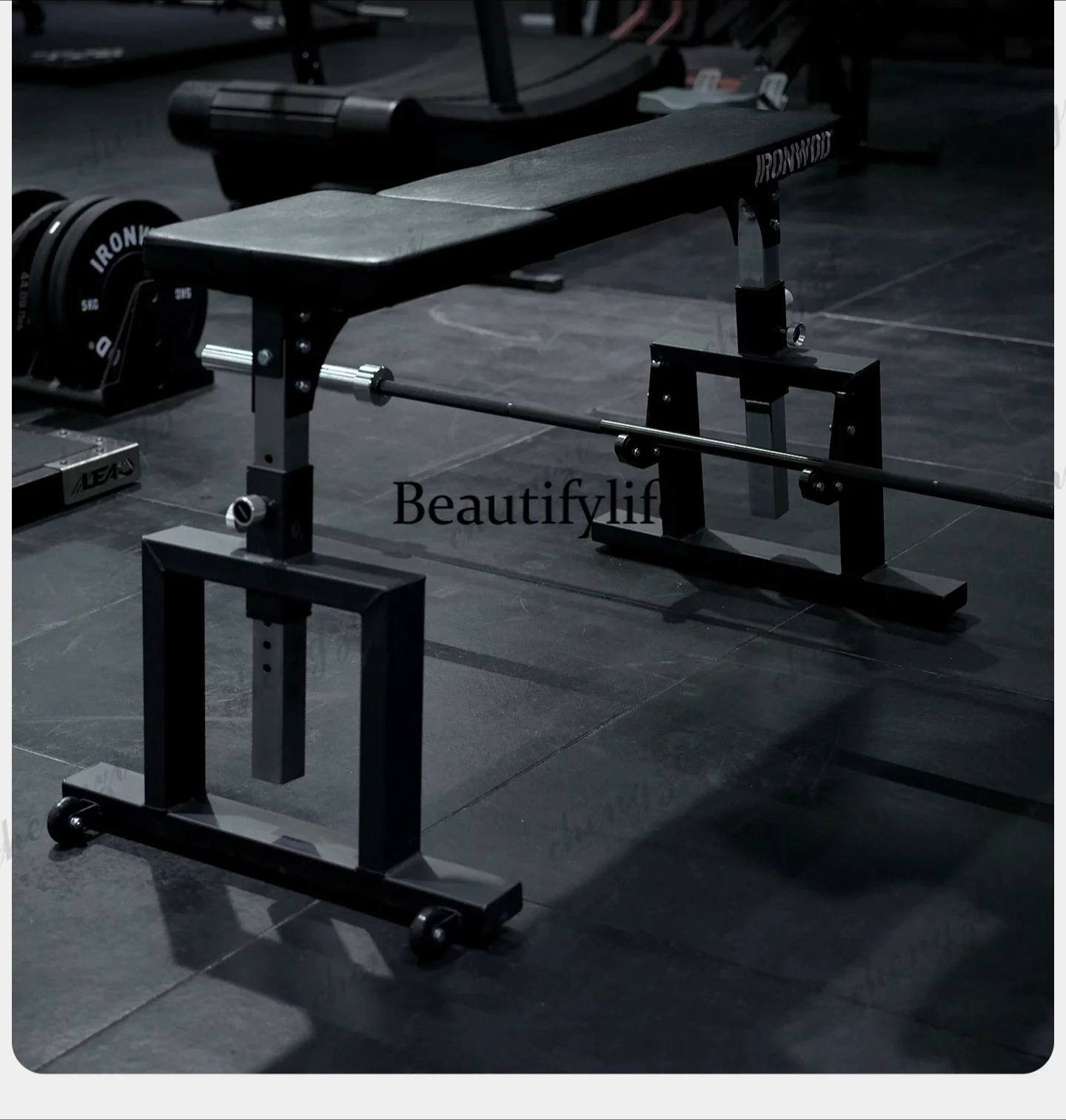 Gym, adjustable deadlift back high pull barbell lean over back pull training equipment