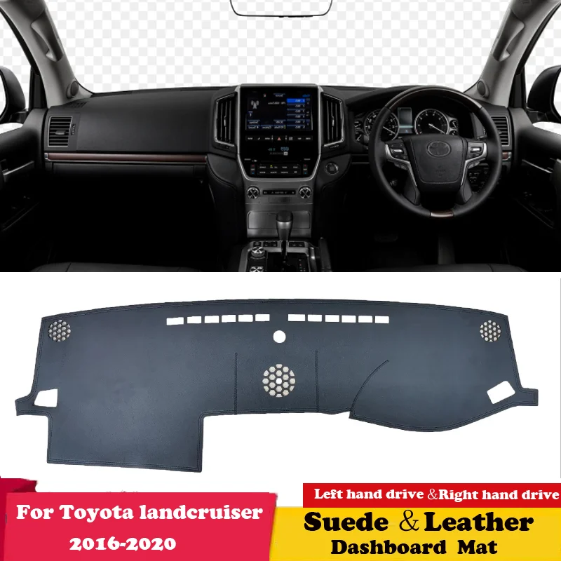 

For Toyota Landcruiser land cruiser 2016-2020 Suede Leather Dashmat Dashboard Cover Pad Dash Mat Protective Carpet Accessories