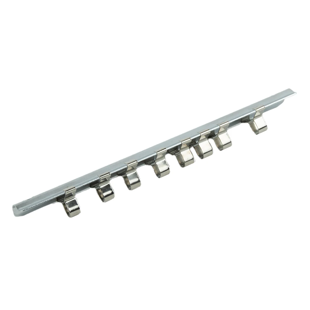 New Socket Storage Rack Holder 1/4‘’ 3/8‘’ 1/2‘’ With 8 Clips On Rail Tools Organizer Storage Power Tools Accessories
