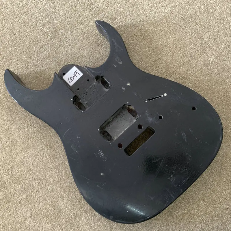 EB069 Black Color Electric Guitar Body HH Pickups Solid Wood Two Points Fixed Tremolo Parts Replace Accessories