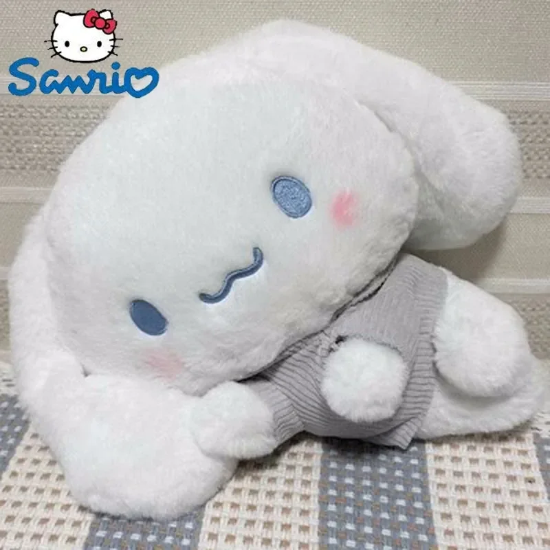 Sanrio Plush Doll Toys Mymelody Kuromi Cinnamoroll Pochacco Cute Lie Down Series Stuffed Plushie Pillow Kids Toys Xmas Gift